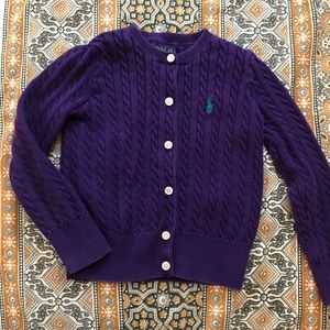 Ralph Lauren Purple Knit Cardigan